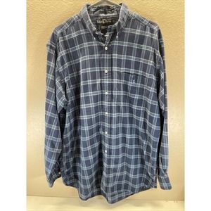 𝅺ralph Lauren Men's Blue Plaid Long Sleeve Button Up Dress Shirt Size L Blaire